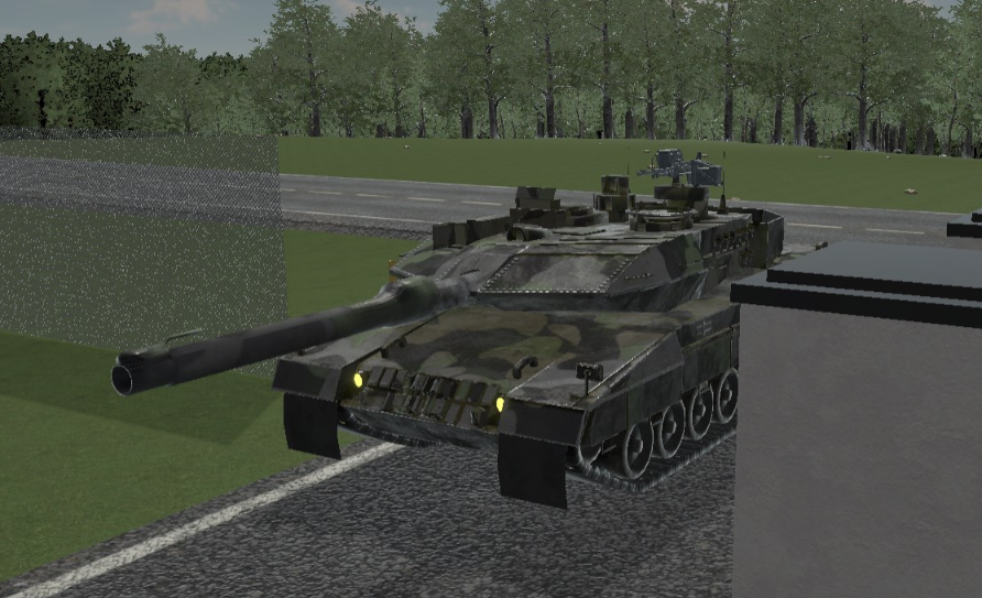 Panssarivaunu saapuu kasarmialueelle.